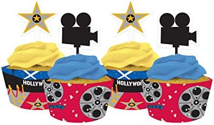 Reel Hollywood Cupcake Wrappers with Toppers