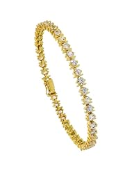 10k Gold 6.00 Carat size 7 in. Tennis Bracelet w/ 3mm Brilliant Cut White Sapphire Stones, 3/16 in. (4.5mm) wide