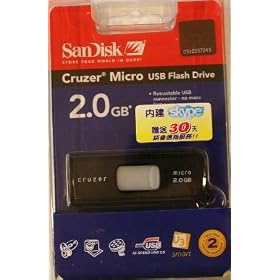 Sandisk 2GB Cruzer Micro U3 USB 2.0 Flash Drive (SDCZ6-2048-P35, Retail Package!)