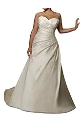 Plus Size Lace-Up Taffeta Wedding Dress 