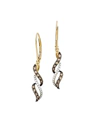 5/8 ct. tw. White and cocoa diamond Earrings in 10K Yellow Gold