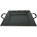 Black Metal Embossed Edges Tray with Handles, 12 1/2 Inches Square