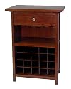 Winsome Wood Wine Cabinet with Drawer and Glass Holder, Walnut
