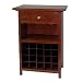 Winsome Wood Wine Cabinet with Drawer and Glass Holder, Walnut