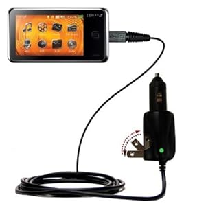 Car and Home 2 in 1 Combo Charger for the Creative Zen X-Fi2 Deluxe - uses Gomadic TipExchange Technology