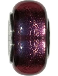 Authentic Chamilia Murano Glass Charm "Purple with Silver" O-71 (RETIRED)
