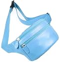 Lucrin - Light blue leather Belt bag