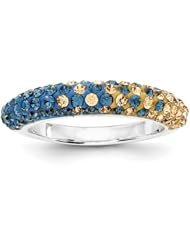 Sterling Silver Swarovski Elements Pittsburgh Spirit Domed Ring
