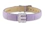 Diamond Clip On Initial letter "E" with Purple Leather Bracelet