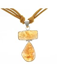 Handmade Citrine Pendant Necklace with Sterling Silver Frame