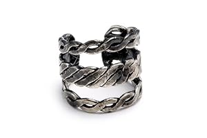 Sterling Silver .925 Three Braided Band Antiqued Finish Design Ear Cuff Wrap Include Special Gift Pouch.