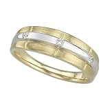 3 Diamond 1/10 ct. Wedding Ring in 14K Yellow Gold