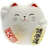 Kotobuki Maneki Neko Charm Kenkoh-un Collectible Figurine, Good Health, White