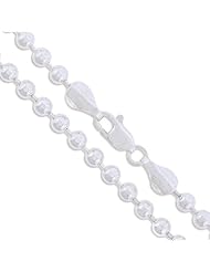 Sterling Silver Italian Ball Bead Chain 4mm 925 Italy New Dog Tag Necklace 16"
