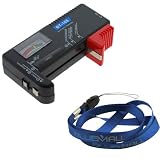 GTMax Universal Battery Tester for AA/AAA/C/D/9V/Button Cell Batteries- Black