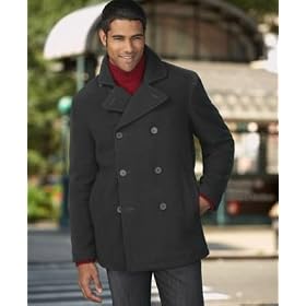 Kenneth Cole Reaction Big and Tall Eden Wool Pea Coat by Men's Wool Coats