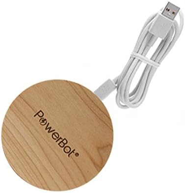 PowerBot® PB1029 Wood Edition Qi Enabled Wireless Charger Inductive Charging Pad Station /w Built-In USB Charging Cable for All Qi Standard Compatible Devices Including Samsung, iPhone, Nokia, Nexus, LG, HTC & Others (2015 Q1 Model)