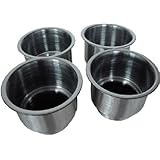 Amarine-made 4pcs Stainless Steel Cup Drink Holder with Drain Marine Boat Rv Camper