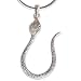 Snake Pendant with Chain Silver Jewelry 2 inches