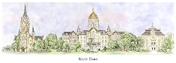 Notre Dame University - Collegiate Scenes - 9 x 18 Inch