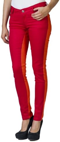 Women's Stretch Color Block Jeans by Gazoz