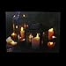 LED Lighted Flickering Garden Lantern Candles Scene Canvas Wall Art 11.75