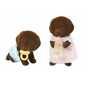 Sylvanian Families Chocolate Labrador Twins