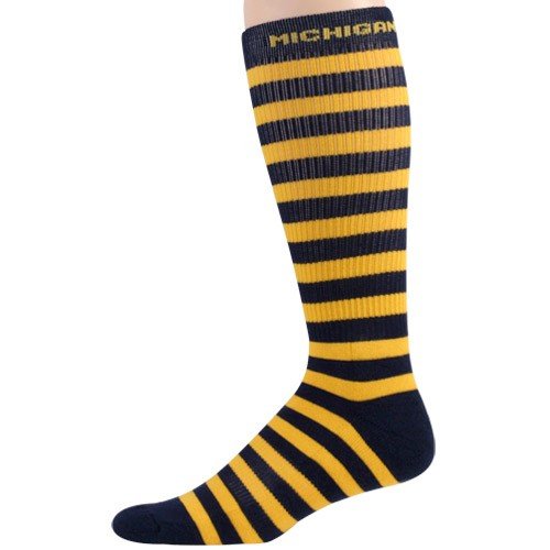 Michigan Wolverines Navy Blue-Maize Striped Tall 