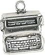 Solid Sterling Silver Typewriter Charm