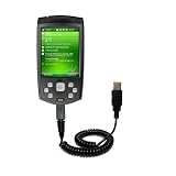 Coiled Power Hot Sync and Charge USB Data Cable w/ Tip Exchange for the HTC P6500 - Gomadic Brand