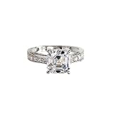  : Asscher Style 1.5 Carat Silver CZ Engagement Ring size 6 Emitations