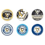 PITTSBURGH PENGUINS OFFICIAL LOGO BUTTONS 6PK