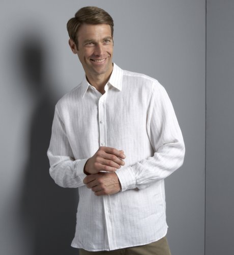 Big & Tall Autograph Pure Linen Long Sleeve Shirt by Nigel Hall