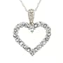 10k White Gold Heart Shaped Aquamarine Pendant with Diamond-Accent