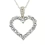 10k White Gold Heart Shaped Aquamarine Pendant w/ Diamond Accent