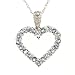 10k White Gold Heart Shaped Aquamarine Pendant with Diamond-Accent