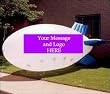 20' Long Promotional Business Advertising Helium Blimp - White & Blue