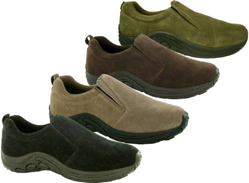 MENS REAL SUEDE SLIP ON CASUAL SHOES / MOCCASINS / JUNGLE SHOES IN 3 COLOURS