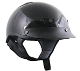 DOT Outlaw Black Glossy Vented Half Face Motorcycle Helmets