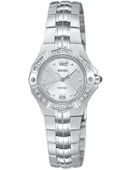 Seiko Womens SXGN25 Coutura Diamond Silver-Tone Watch