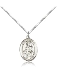 Free Engraving Included Medal- Sterling Silver St. Saint Nicholas Pendant 3/4" 8080SS--w/18" Chain & Box Patron Saint of Bakers/Brides/Children