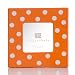 Elegant Baby Small Polka Dot Hand Painted Ceramic Frame - Orange