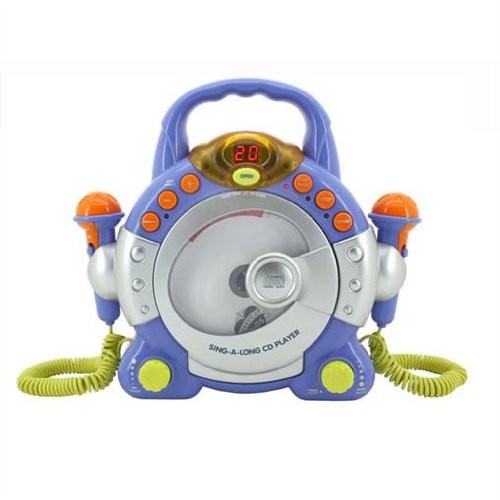 Soundmaster KCD-45 Blue Karaoke Machine CD Player with Mics