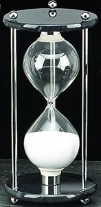 Chrome Plated Marble 60 Minute Sand Timer/ Hourglass