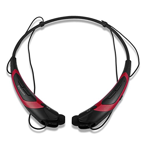 Rymemo 2015 Newest Universal Wireless Bluetooth 4.1 Music Stereo Sports/Running & Gym/Exercise Headset Headphone w/Microphone Vibration Neckband Style for iPhone Samsung (Red-Black)