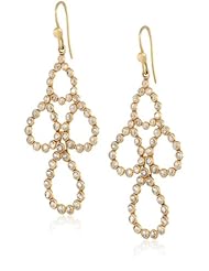 Lauren Harper Collection Milky Way 18k Gold and 3.55 cts Faceted Rose Cut Champagne Diamond Pear Earrings