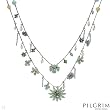 PILGRIM SKANDERBORG, DENMARK Stylish Necklace With Crystals and Simulated gems Crafted in Silver Base metal and Multicolor Enamel. Total item weight 27.0g