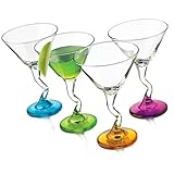 Libbey Set Of 4 Martini Colored Glasses