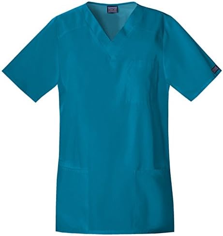 Cherokee Workwear Scrub Tops Tall Unisex V-Neck Top Color Caribbean