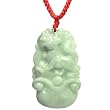 Natural Grade A Jadeite Jade Hand Carved Chinese Zodiac Amulet Pendant Necklace - Dog